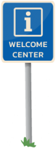 Welcome Center Roadsign